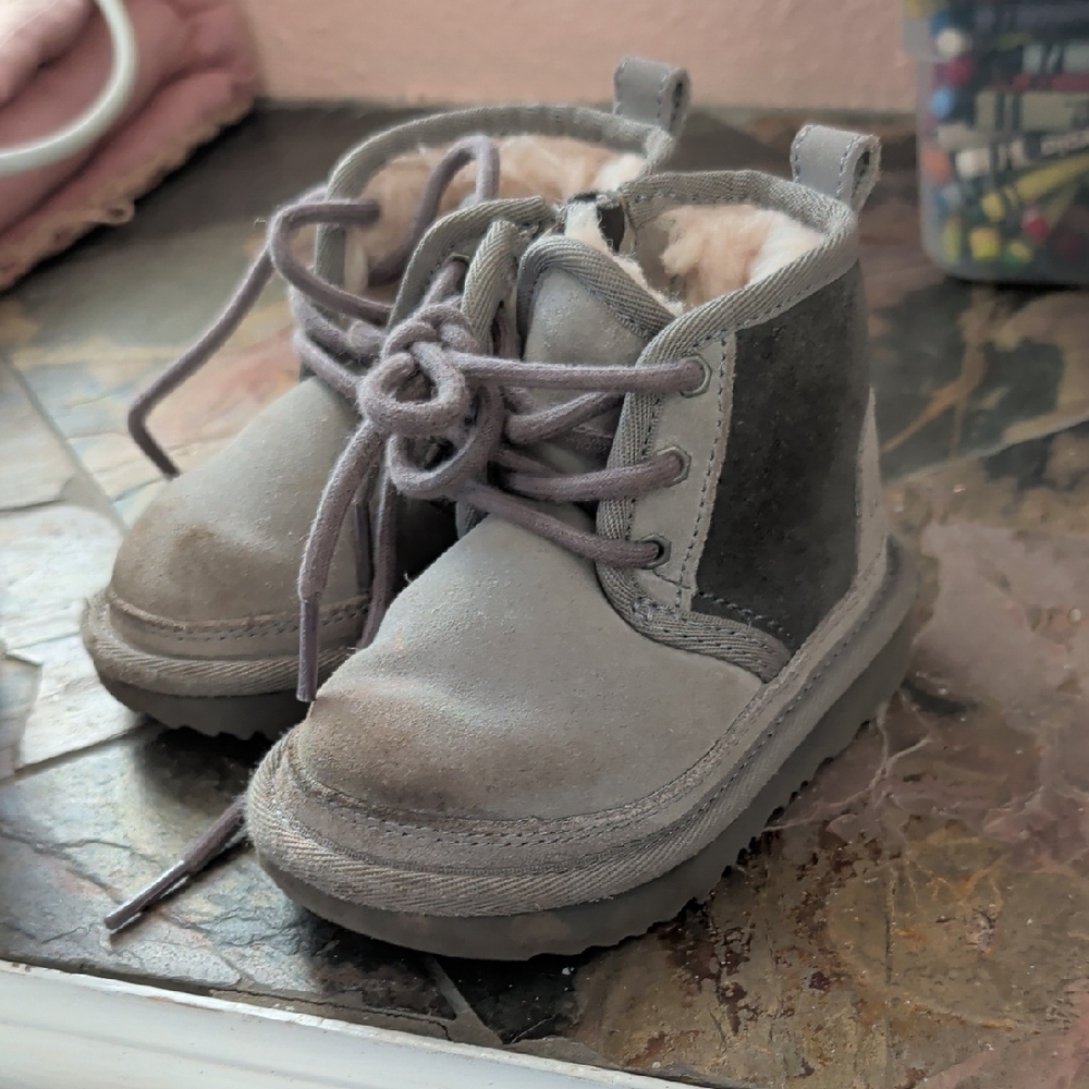Gucci Kids Gray and Brown Boots
